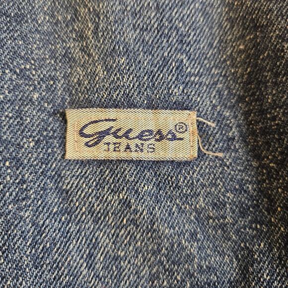 Vintage Baby Guess Denim Bomber Jacket Snap button Pockets Size 4-5 USA Lined - Picture 4 of 10